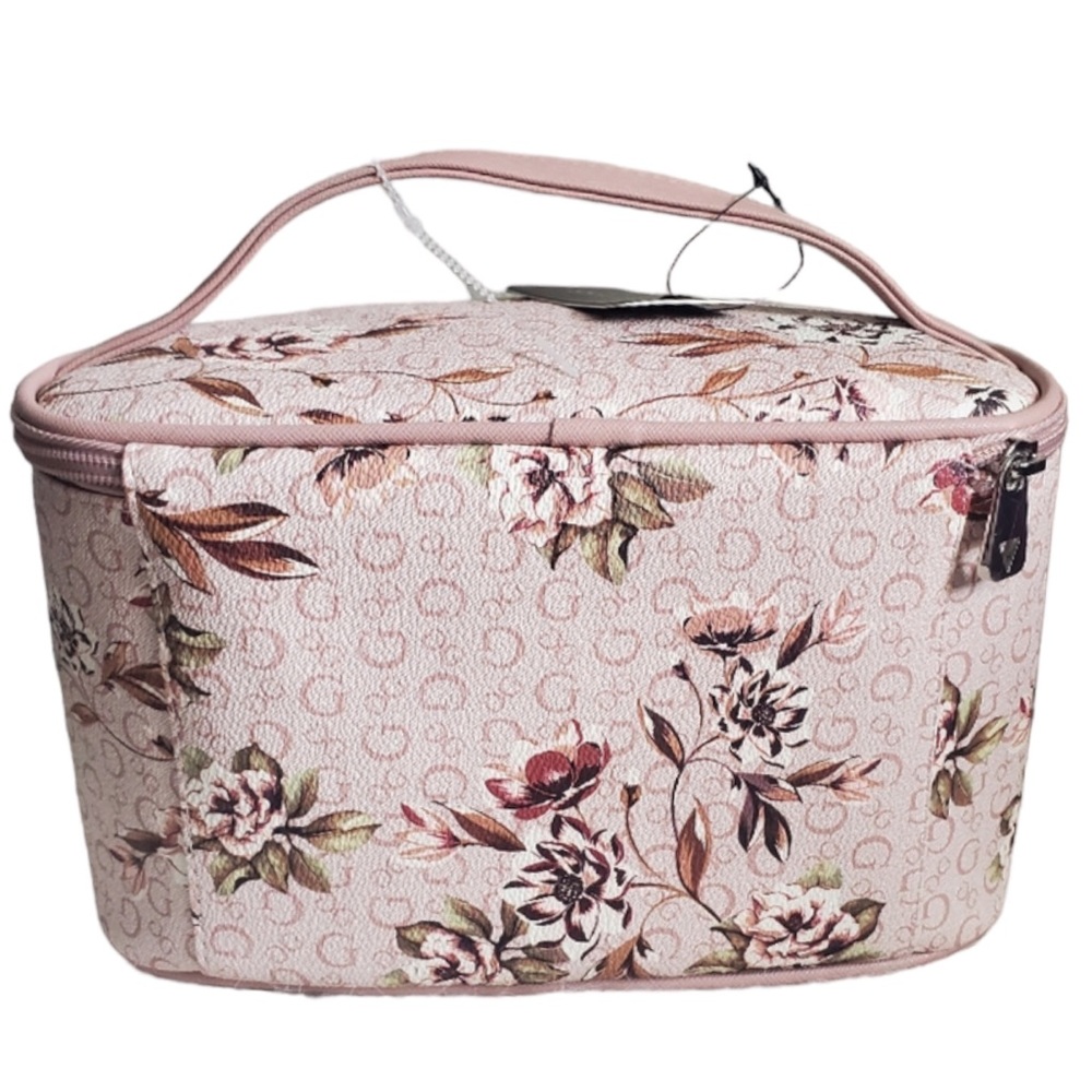 Guess Floral Monogram Cosmetic Case with Handle - Picture 5 of 11